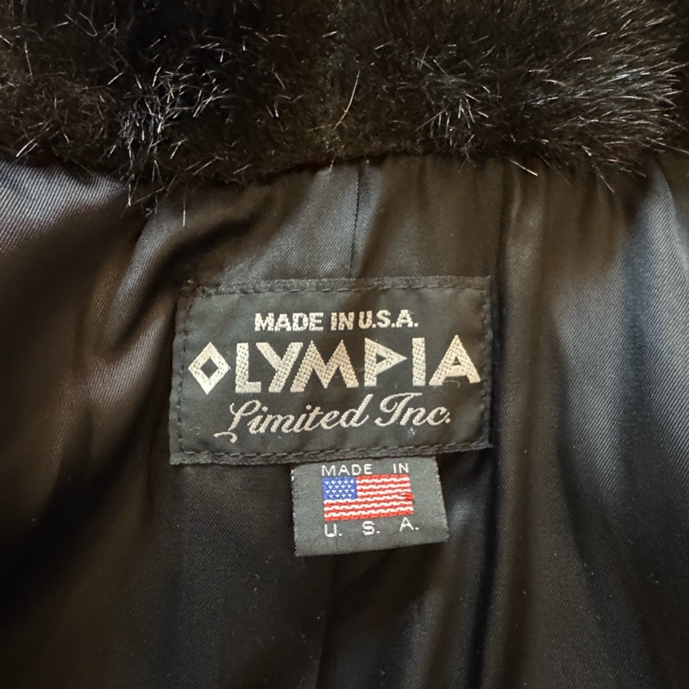 Vintage Olympia USA Faux Fur Coat Black Sz M Women’s
